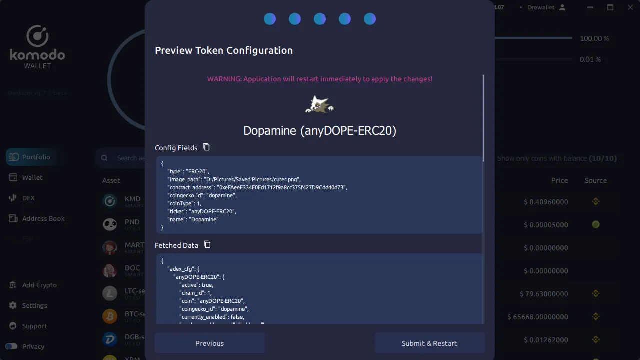 Add Custom Tokens to Komodo Wallet