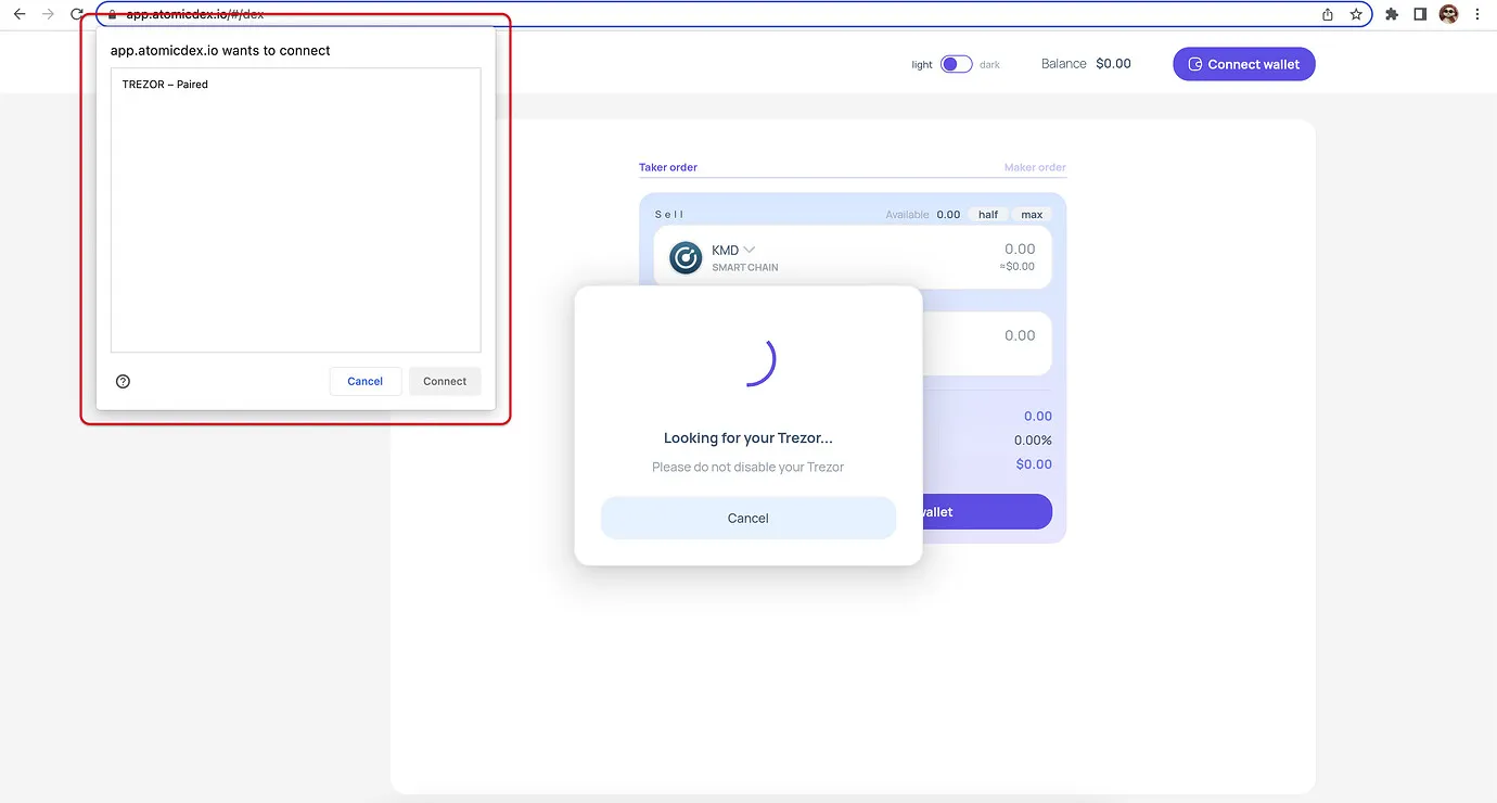  How to Connect Trezor in Komodo Web Wallet