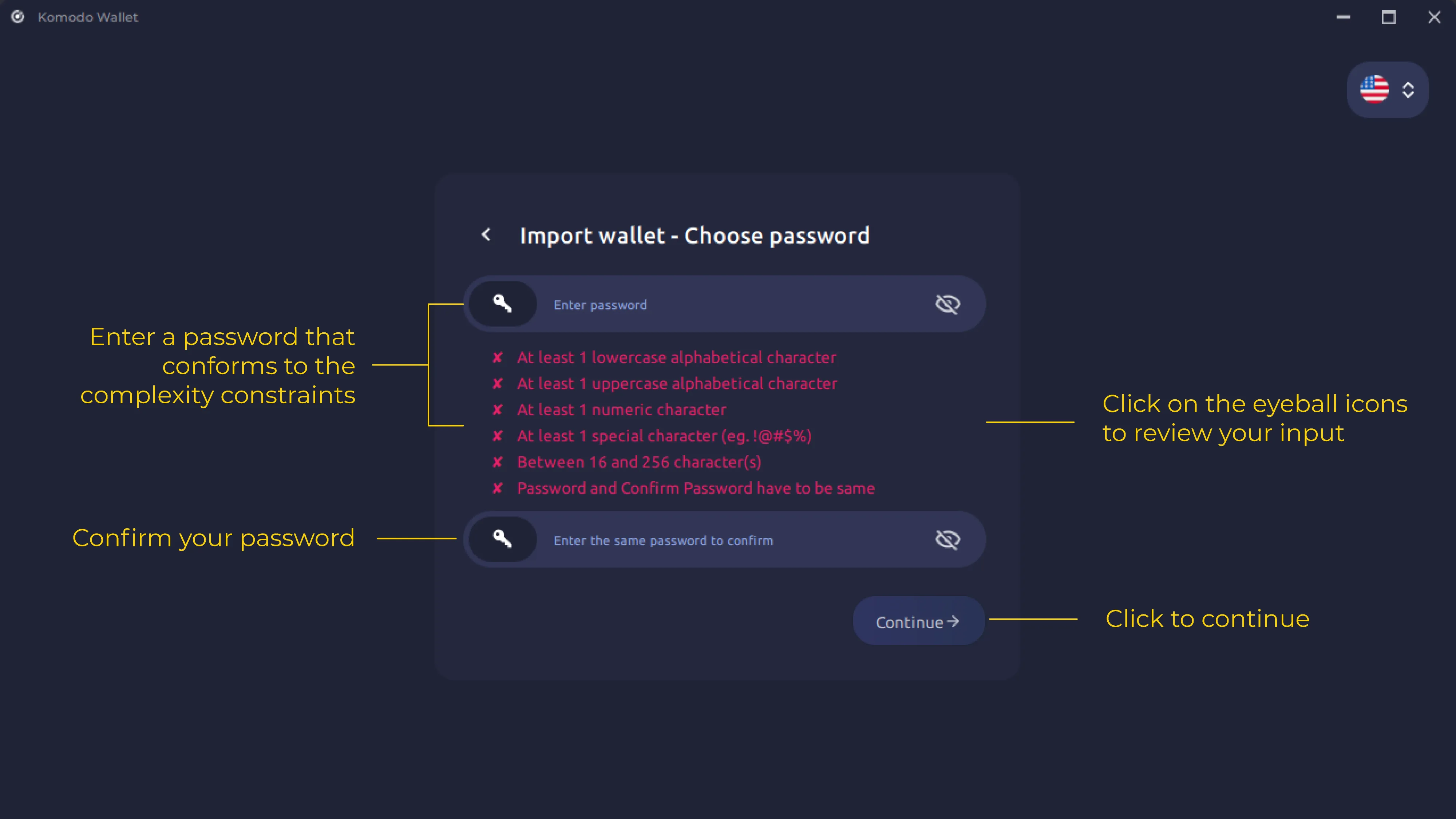 Import Private Key or Seed Phrase Into Komodo Wallet